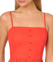 Adrianna by Adrianna Papell Square Neck Sleeveless Tiered A-Line Midi Dress