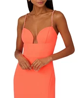 Adrianna by Adrianna Papell Stretch Crepe Plunge Sweetheart Neck Sleeveless Sequin Strap Gown