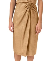 Adrianna by Adrianna Papell V-neck Side Draped Foiled Chiffon Blouson Dress