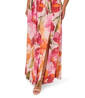 Adrianna Papell Plus Size Floral Chiffon Maxi Dress