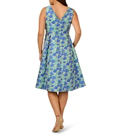 Adrianna Papell Plus Size Floral Jacquard Dress