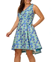 Adrianna Papell Plus Size Floral Jacquard Dress