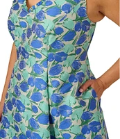 Adrianna Papell Plus Size Floral Jacquard Dress