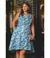 Adrianna Papell Plus Size Floral Jacquard Dress
