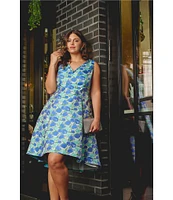 Adrianna Papell Plus Size Floral Jacquard Dress