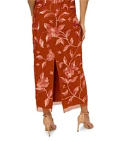 Adrianna Papell Square Neck Sleeveless Floral Beaded Mesh Maxi Dress