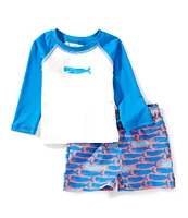Adventurewear 360 Baby Boys Rashgaurd & Whale Swim Trunks Set