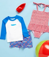 Adventurewear 360 Baby Boys Rashgaurd & Whale Swim Trunks Set
