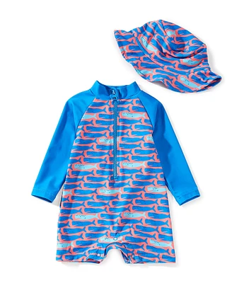 Adventurewear 360 Baby Boys 3-24 Months Whale Rashguard One-Piece Swimsuit