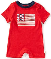 Adventurewear 360 Baby Boys Newborn- 24 Months Baseball Flag Short Sleeve Shortall