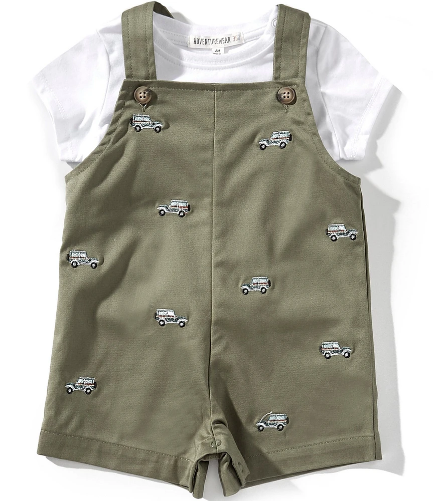 Adventurewear 360 Baby Boys Twill Embroidered Trucks Jon Jon Shortall