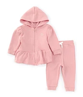 Adventurewear 360 Baby Girls 12-24 Months Long Sleeve Schiffli Hooded Jogger Set