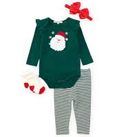 Adventurewear 360 Baby Girls 3-12 Months Christmas Santa Long Sleeve Top and Pants Set