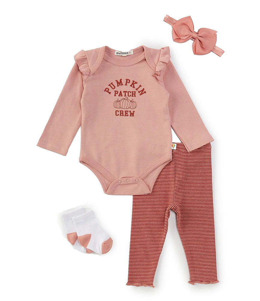 Adventurewear 360 Baby Girls 3-12 Months Pumpkin Patch 4-Piece Set