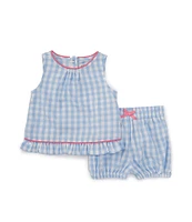 Adventurewear 360 Baby Girls 3-24 Months Round Neck Sleeveless Gingham Woven Set
