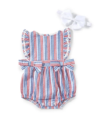Adventurewear 360 Baby Girls Newborn-24 Month Stripe Seersucker Bubble