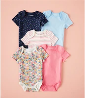 Adventurewear 360 Baby Girls Knit Floral Dog 5-pack Bodysuits