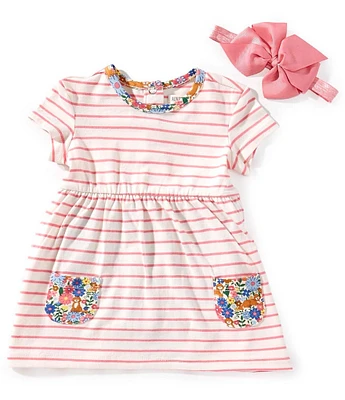 Adventurewear 360 Baby Girls Newborn Stripe Knit Play Dress