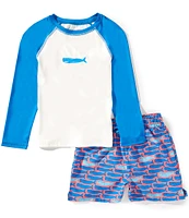 Adventurewear 360 Little Boys 2T-7 Whale Rashguard & Swim Trunk Set
