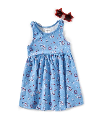Adventurewear 360 Little Girls 2T-6X Firework Dress & Sunglasses Set