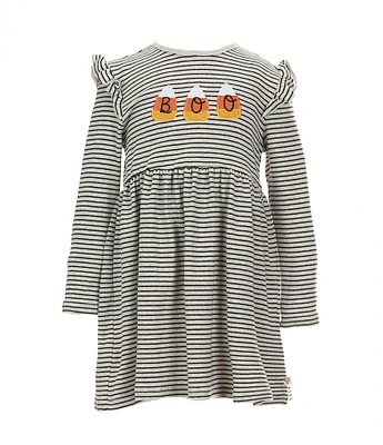 Adventurewear 360 Little Girls 2T-6X Long Sleeve Boo Candy Corn Dress