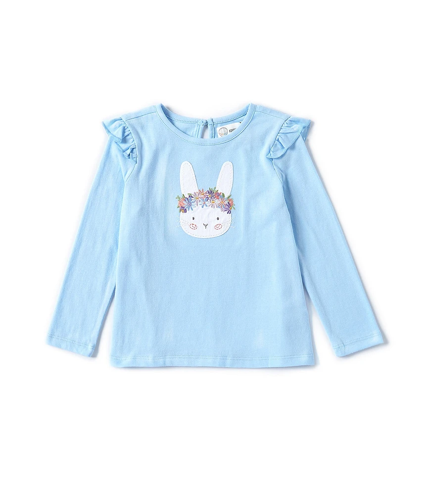 Adventurewear 360 Little Girls 2T-6X Long Sleeve Crew Neck Bunny Applique Tunic