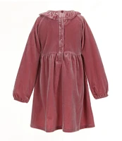 Adventurewear 360 Little Girls 2T-6X Velvet Empire Long Sleeve Dress