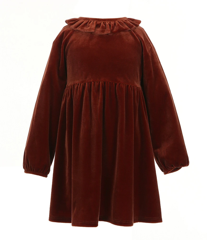 Adventurewear 360 Little Girls 2T-6X Velvet Empire Long Sleeve Dress