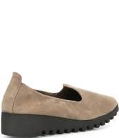 Aetrex LIZ Nubuck Wedge Slip Ons