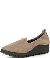 Aetrex LIZ Nubuck Wedge Slip Ons