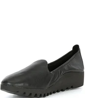 Aetrex Liz Leather Wedge Slip Ons