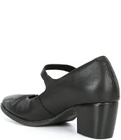 Aetrex Blk Sara MJ Strap Leather Pumps