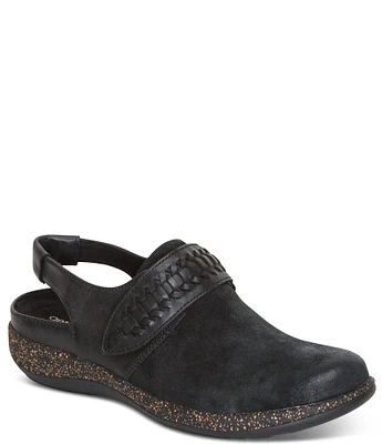 Aetrex Leni Leather Slingback Clogs