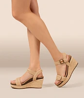 Aetrex Sydney Espadrille Platform Banded Wedge Sandals