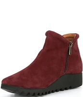 Aetrex Zoe Nubuck Suede Pleated Booties