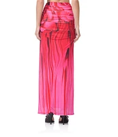 AFRM Coordinating Bevin Floral Printed Ruched Mesh Maxi Skirt