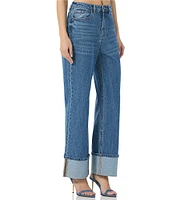 AFRM Denim Kendall Wide Leg Cuff Jeans