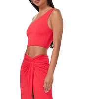 AFRM Dusk One Shoulder Sleeveless Cropped Top