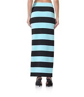 AFRM Franny Stripe Printed Matte Scuba Coordinating Maxi Skirt