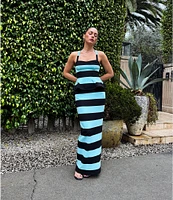 AFRM Franny Stripe Printed Matte Scuba Coordinating Maxi Skirt