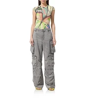 AFRM Nina Butterfly Printed Crewneck Short Sleeve Mesh Top