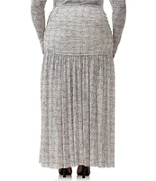 AFRM Plus Val Lace Plaid Ruched Mesh Pleated Coordinating Skirt