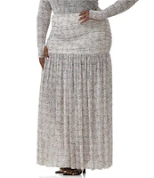 AFRM Plus Val Lace Plaid Ruched Mesh Pleated Coordinating Skirt