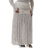 AFRM Plus Val Lace Plaid Ruched Mesh Pleated Coordinating Skirt