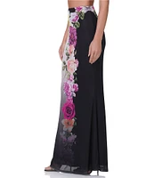 AFRM Tegan Floral Print Mermaid Mesh Floral Print Maxi Skirt