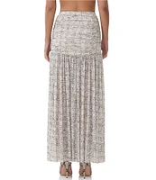 AFRM Val Lace Plaid Ruched Mesh Pleated Coordinating Skirt