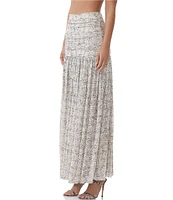AFRM Val Lace Plaid Ruched Mesh Pleated Coordinating Skirt