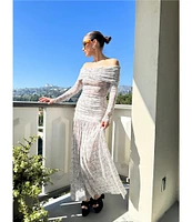 AFRM Val Lace Plaid Ruched Mesh Pleated Coordinating Skirt