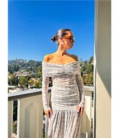 AFRM Val Lace Plaid Ruched Mesh Pleated Coordinating Skirt