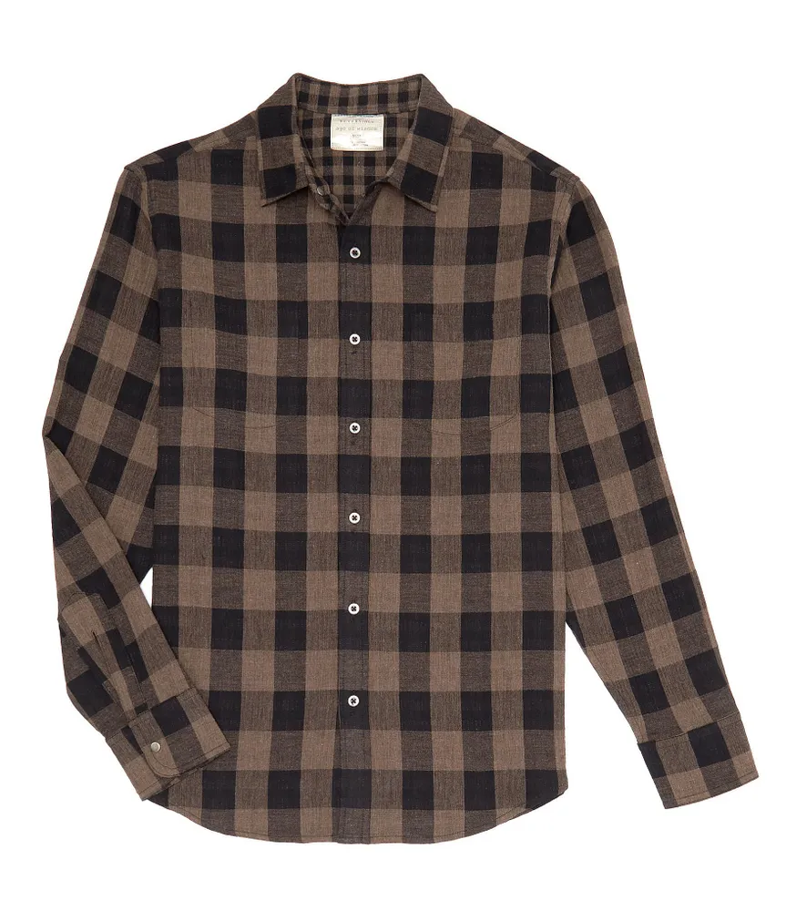 Age Of Wisdom Reversible Gingham Long Sleeve Woven Shirt